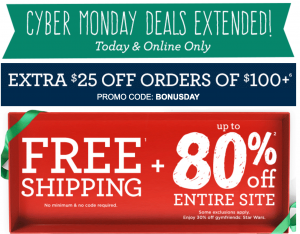 Cyber Monday Extended At Gymboree! Up To 80% Off Sitewide, FREE Shipping & $25 Off Orders Of $100 Or More!