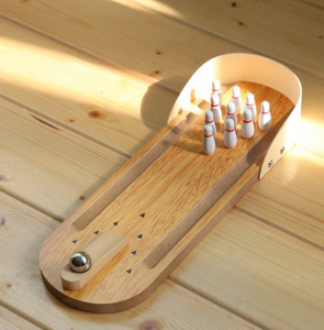 Mini Wooden Desktop Bowling Game Set Just $4.99 Shipped! Perfect White Elephant Gift!