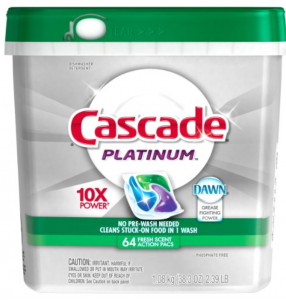 Cascade Platinum ActionPacs Dishwasher Detergent Fresh Scent 64-Count Just $8.72 Shipped!