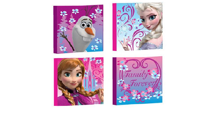 So Cute! Disney Frozen Canvas Wall Art, 4-Pack for only $13.79! (Reg. $24.98)