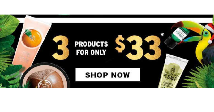 The Body Shop Black Friday Deals are LIVE! Grab Any 3 Products for Only $33 Shipped! Plus, Black Friday Tote Bag Only $35 with Your $33 Purchase! ($145 Value)