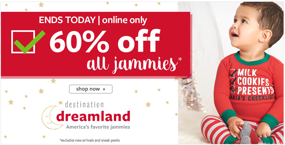 YAY! Carters & Osh Kosh: FREE Shipping on Your Order + 60% off Jammies= PJs for $6.80 Shipped! Grab Your Christmas PJs Now!