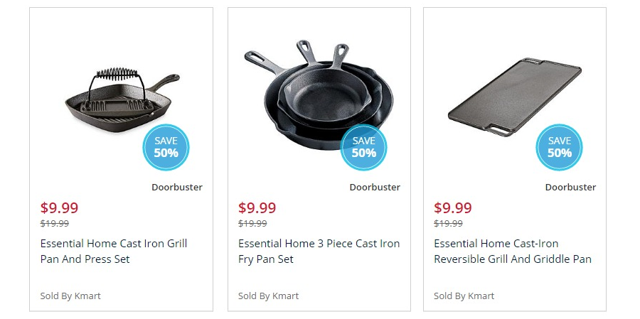 Essential Home Cast Iron Cookware Only $9.99! FREE Shipping!