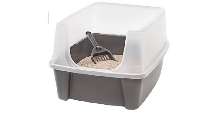 IRIS Open Top Cat Litter Box Kit with Shield and Scoop for only $5.27! (Reg.$14.99)