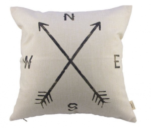 Decorative Throw Pillow Cover (Compass) Just $1.65 Shipped!