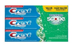 Crest Complete Whitening Plus Scope Toothpaste 6.2 Oz (Pack of 3) – Only $5.34!
