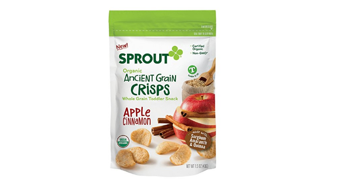 Sprout Organic Ancient Grain Crisps Toddler Snack, Apple Cinnamon, 1.5 Ounce Only $2.05 Shipped!