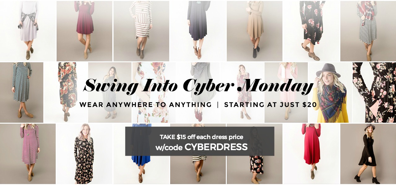 CYBER MONDAY at Cents of Style – Dresses from $19.95 & FREE SHIPPING!