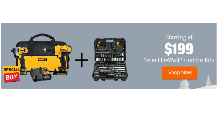 Home Depot Cyber Monday Deal- DeWalt Combo Kits Start at Only $199 Shipped! (Reg. $379)