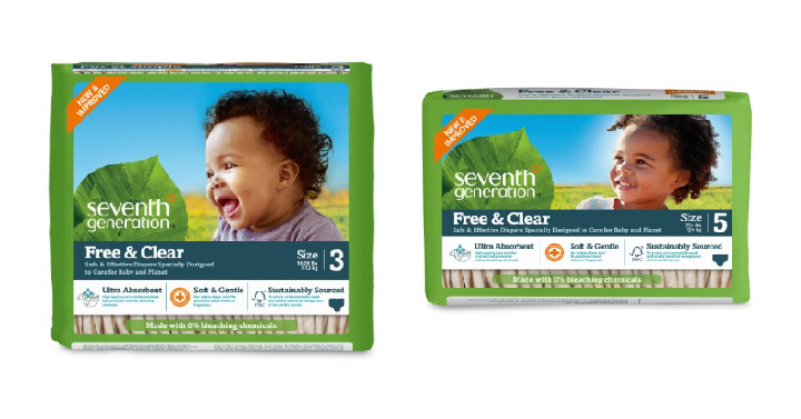 Wow! Seventh Generation Diapers 35% off Coupon = Size 3 Diapers Only $0.13 each!