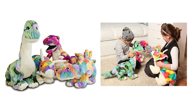 Gitzy Extra Large Tye-Dyed Dinosaur 4 Pc Plush Set Only $49.99 Shipped!
