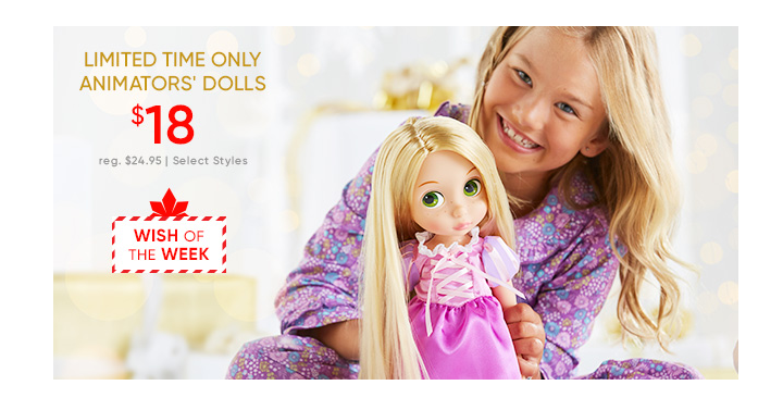 Disney Store: Animators’ Dolls Only $18 Each! (Reg. $24.95)
