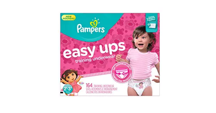 Pampers Girls Easy Ups Training Underwear, 2T-3T (Size 4), 164 Count Only $22.13 Shipped! That’s Only $0.12 Each!
