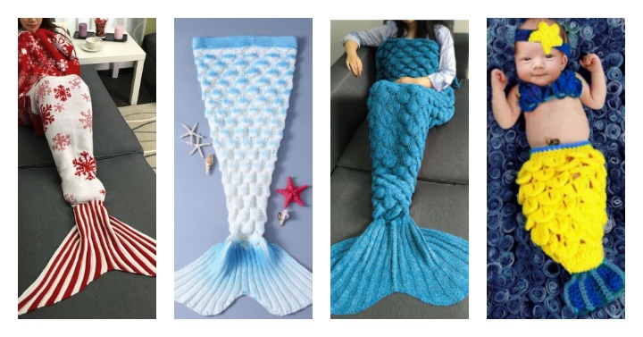 HOT! Mermaid Tail Blankets for Baby, Kids, Teens and Adults are all on Sale! Prices Start at $3.50 Shipped! (Reg. $12.92)