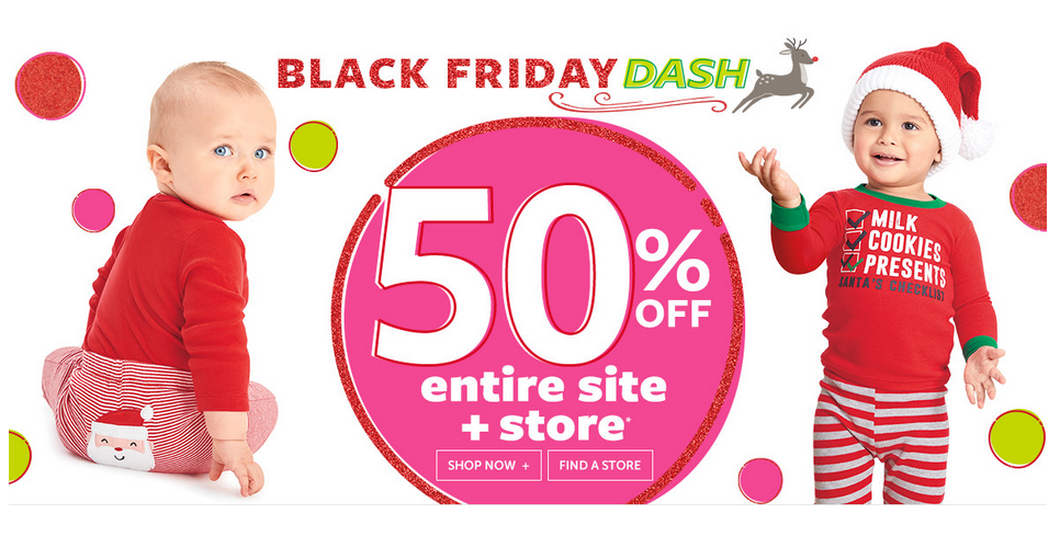 Carter’s Black Friday Bash – 50% off Entire Site + Store! Plus Extra 15%-20% Off You Purchase Online!