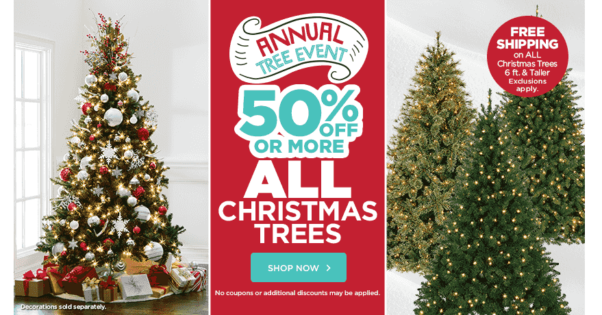 Michael’s: 50% Off or More All Christmas Trees! Prices Start at Just $19.99! Michael’s: 50% Off or More All Christmas Trees! Prices Start at Just $19.99!