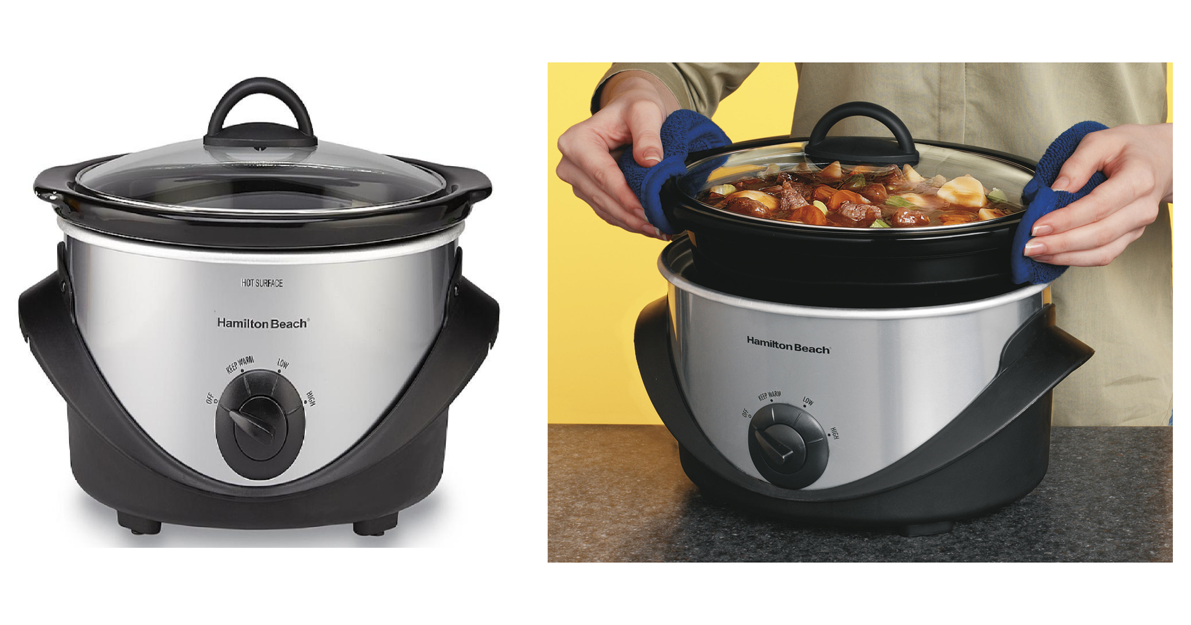 Hamilton Beach Brands Inc. 4-Quart Black/Stainless Steel Oval Slow Cooker Only $9.99! (Reg $32.99) Lowest Price We See!