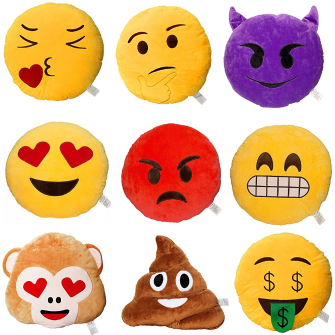 Amazon: Emoji Emoticon Stuffed Plush Soft Pillows Starting at $7.99!