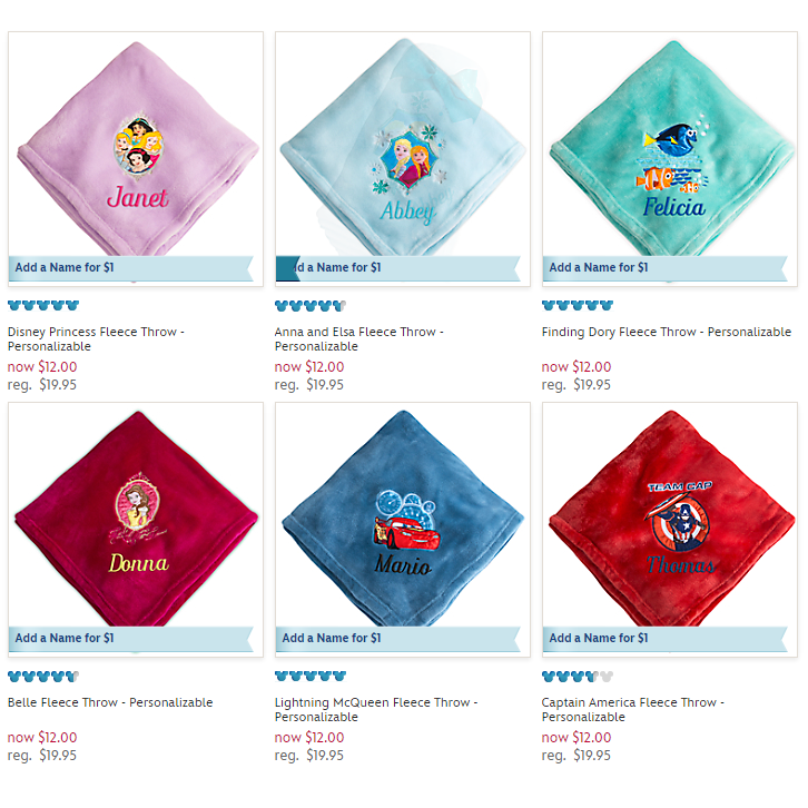 Disney Store: Personalized Fleece Throws Only $12 Each! (Reg. $19.95) Plus Personalize Yours For Just $1.00!