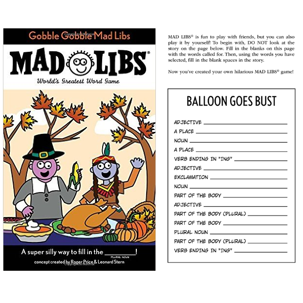 Gobble Gobble Mad Libs Book Only $4.99! Make Lots of Memories This Thanksgiving!