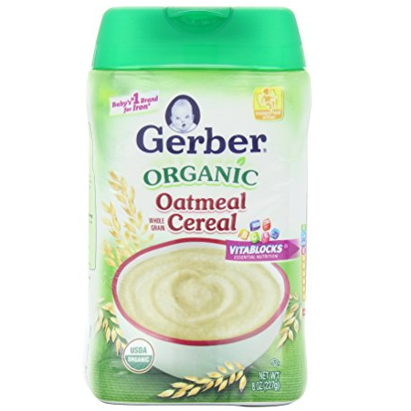 Gerber Organic Single-Grain Oatmeal Baby Cereal 8oz Pack of 6 $15.61 Shipped for Prime Members!
