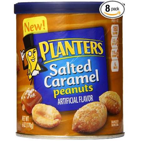 Planters Peanuts Salted Caramel Pack of 8 Only $9.00 Shipped! (That’s $1.13 Per Canister!)