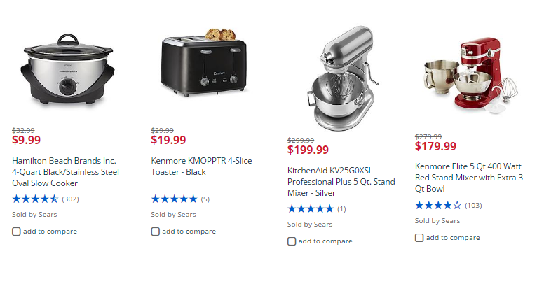 Sears Save 30% Off Select Small Appliances! KitchenAid 5qt Mixer $199.99, Slow Cooker Only $9.99 & More!