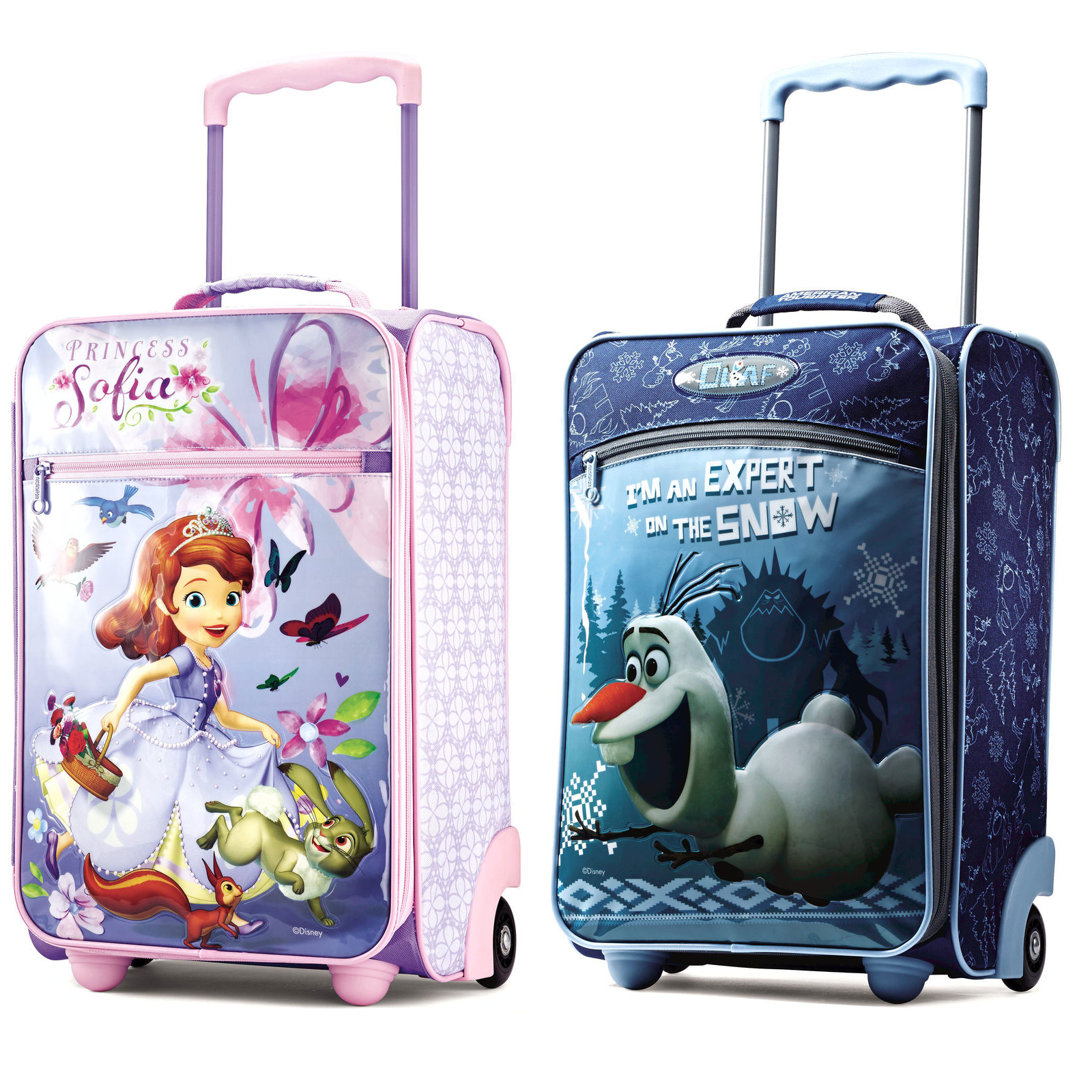 Sofia the First & Olaf American Tourister Disney Upright 18″ Roller Suitcases Only $23.99 Shipped!