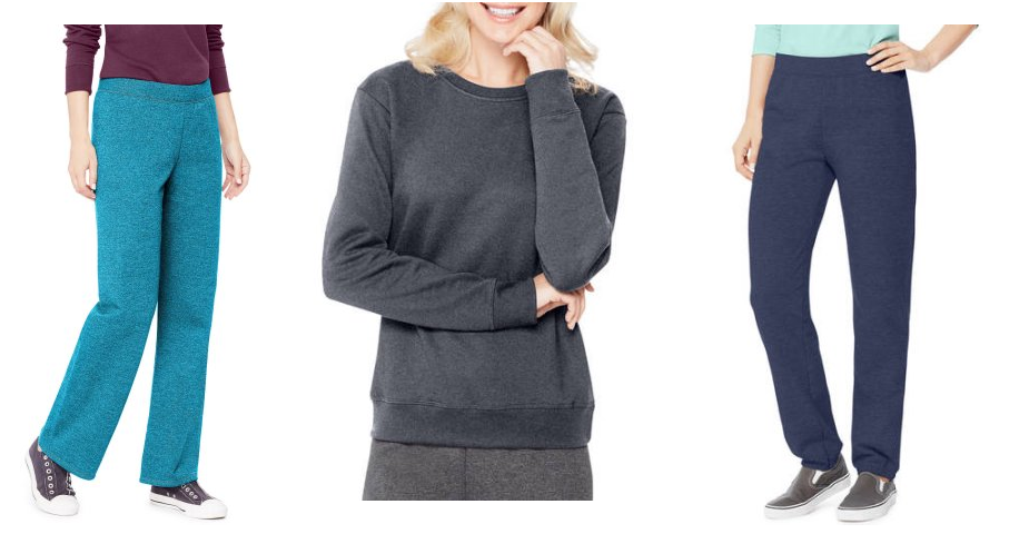 Pack of 2 Hanes Women’s Essential Fleece Sweatpants/Sweatshirts Just $9.00! (That’s $4.50 Each!)