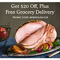 Save $20 Off Your $35 Online Purchase at Whole Foods Market – FREE Groceries! Save $20 Off Your $35 Online Purchase at Whole Foods Market – FREE Groceries!