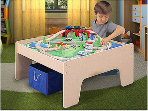 Walmart: Wooden Activity Table With 45 Piece Train Set & Storage Bin Only $55.97 Shipped!