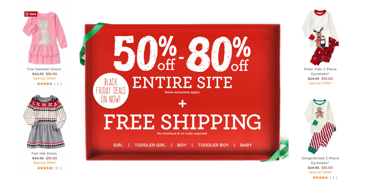 Gymboree Black Friday Is LIVE! 50%-80% Off The Entire Site & FREE Shipping!