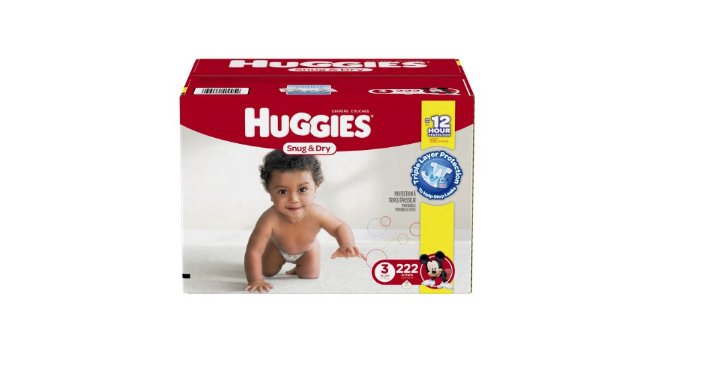 Huggies Snug & Dry Diapers, Size 3, (222 Count) Only $25.02 Shipped! That’s Only $0.11 Each- Stock up Price!