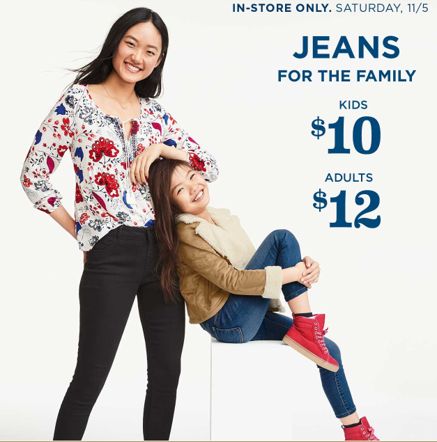 Old Navy: HUGE Sale on Jeans= Kids Jeans $10 or Adult Jeans Only $12! Plus, Plaid Shirts Only $10 Each! (Reg. $24.94)
