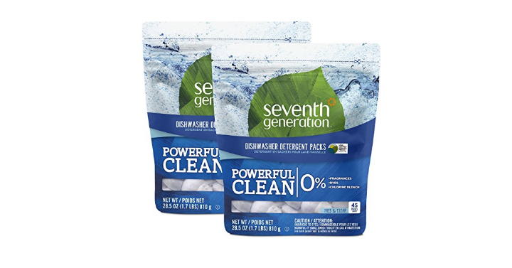 Seventh Generation Natural Dishwasher Detergent Packs, 90 Count Only $12.35 Shipped!