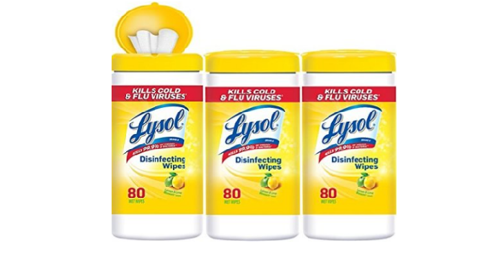 Lysol Disinfecting Wipes Value Pack 240 Wipes (3 Packs of 80 Wipes) Only $6.79 Shipped!