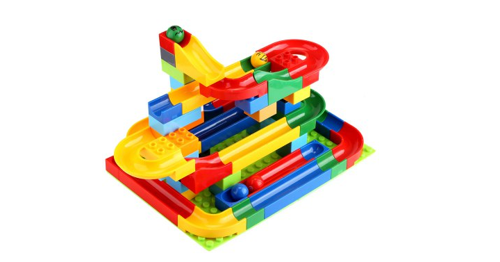 Wow! DIY Construction Marble Race Run Track Set (72 Piece Set) Only $18.99 Shipped! (Compared to $39.99)