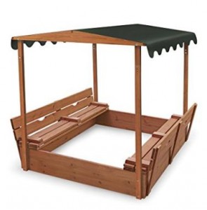 Badger Basket Covered Convertible Cedar Sandbox with Canopy and Two Bench Seats – Only $137.99!