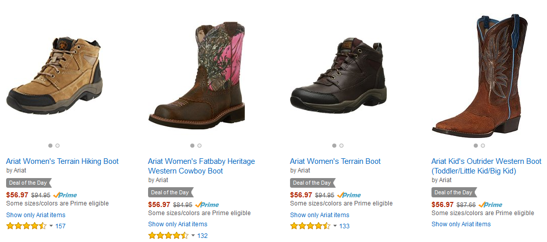 Up to 45% Off Ariat Boots! Starting at $54.49!