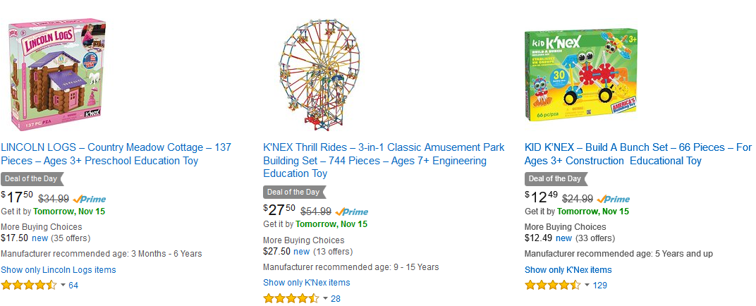 amazon prime lincoln logs