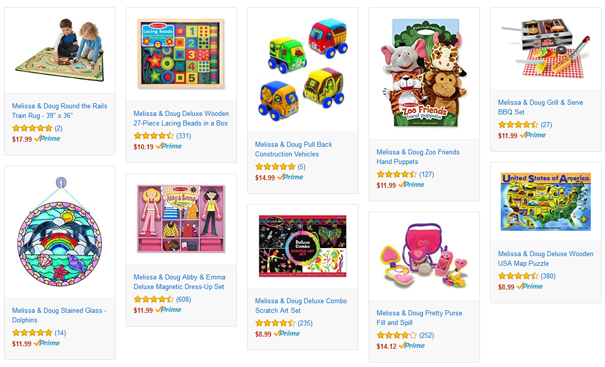 Up to 40% off select Melissa & Doug toys! Prices start at $8.99!