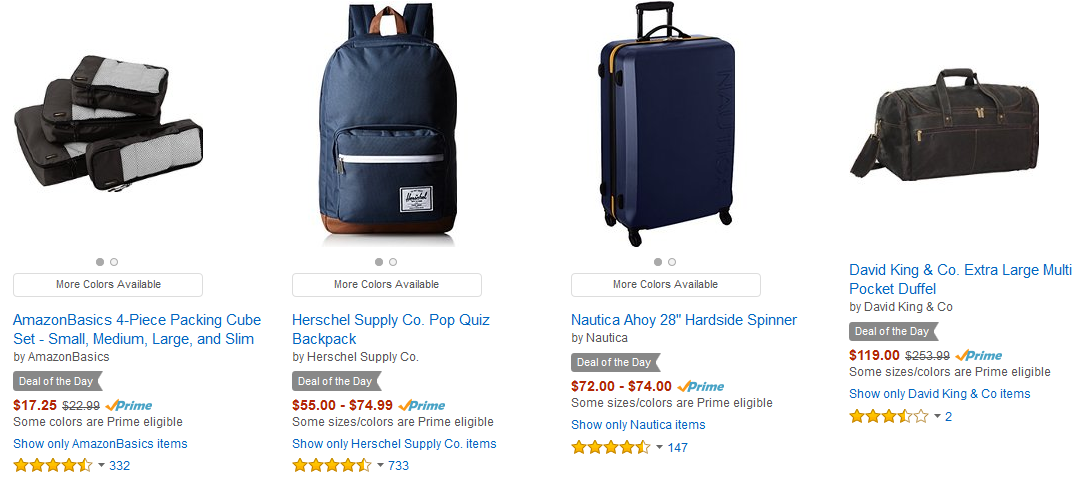 Up to 60% off Luggage and Travel Gear – Prices start at  $5.88!