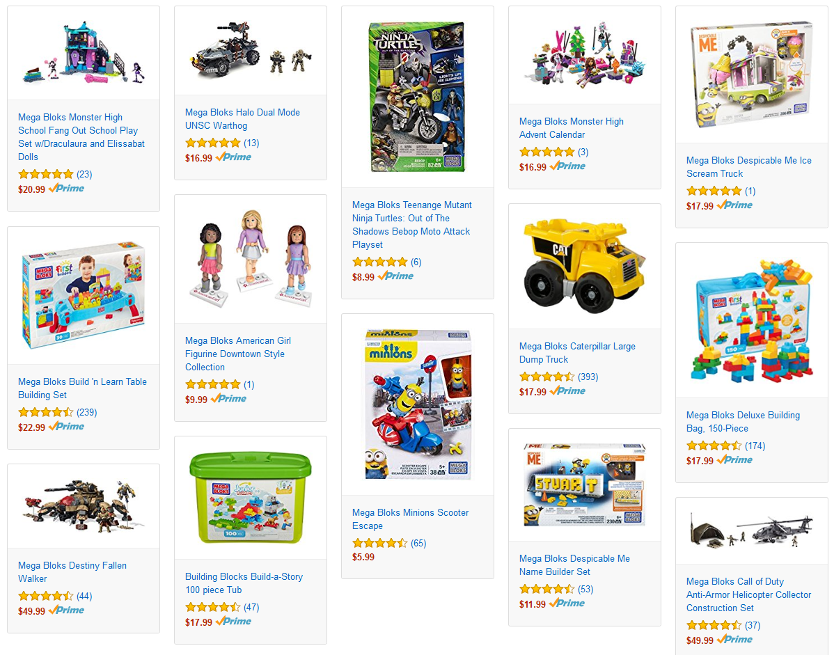 Save on select Mega Blocks Construction Sets – Prices start at $5.99!