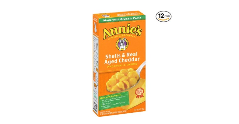 Annie’s Shells & Real Aged Cheddar Macaroni & Cheese 12 ct—$9.60! Just 80¢ per box SHIPPED!