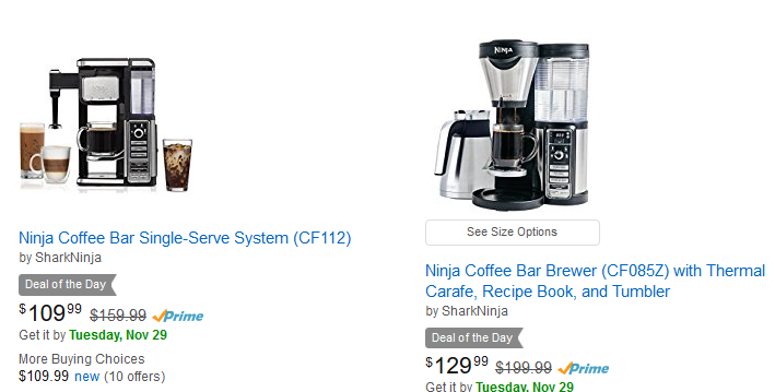 Save at least 30% on Ninja Coffee Bar! Just $109.99! Amazon Cyber Monday!