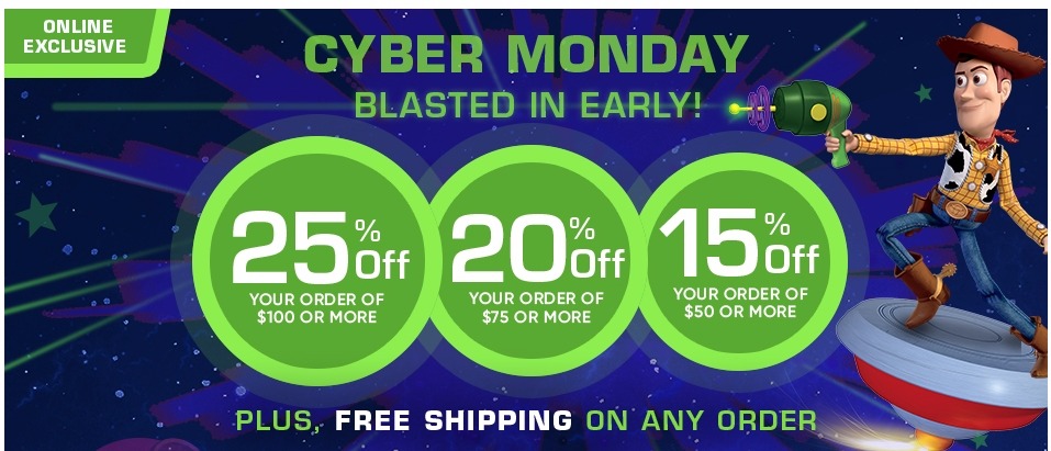 FREE Shipping + Up to 25% OFF The Disney Store for Cyber Monday!