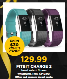 The Kohl’s Black Friday Sale! Fitbit Charge 2 Heart Rate Activity Tracker – Just $129.99 w/ $30 Kohl’s Cash!