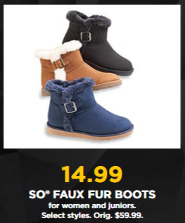 The Kohl’s Black Friday Sale! SO Women’s Fuzzy Ankle Boots – Just $12.74!