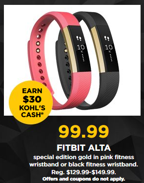 The Kohl’s Black Friday Sale! Fitbit Alta Wireless Activity Tracker – Just $99.99 w/ $30 Kohl’s Cash!