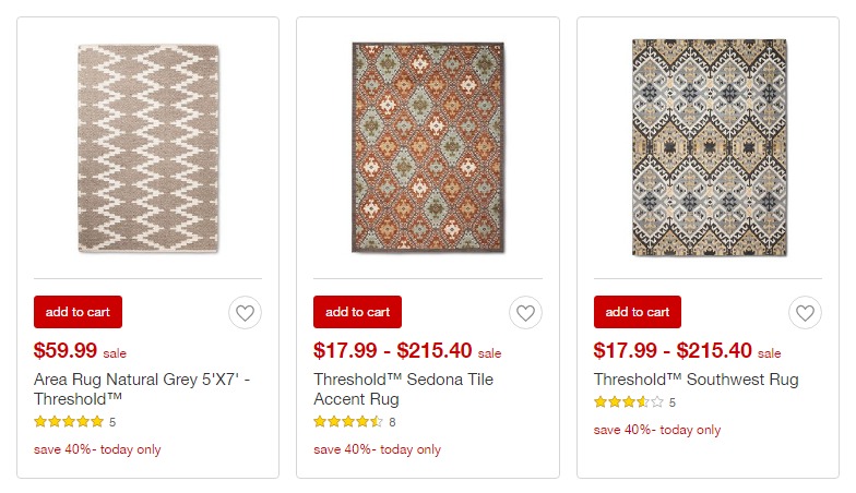 40% Off Rugs at Target! Today ONLY!